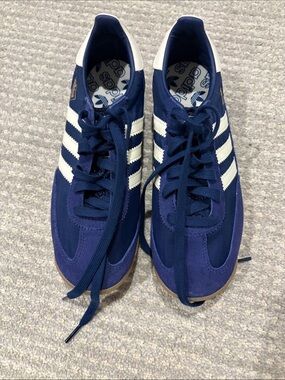Unisex adidas Navy and White Retro Low-Top Sneakers SL 72